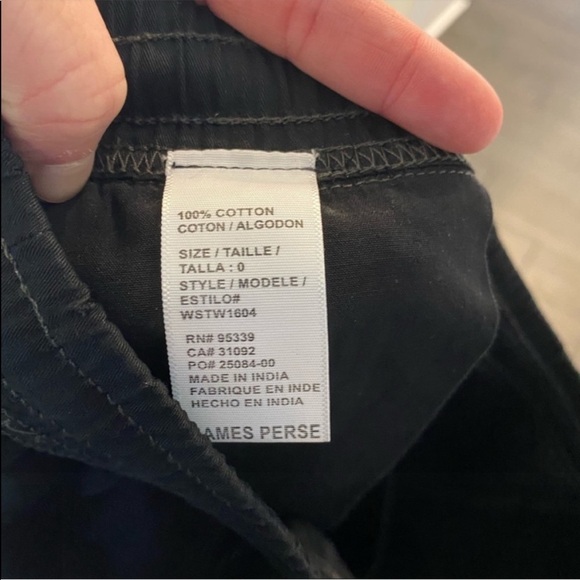 James Perse Contrast Stitch Drawstring Pants in Black Size 0 - Picture 7 of 8